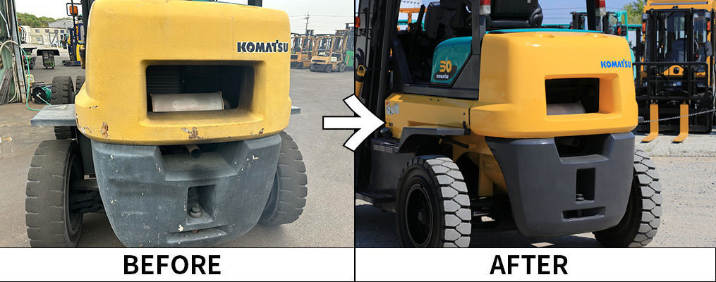 フォークリフト オールプロス 塗装で生まれ変わる!