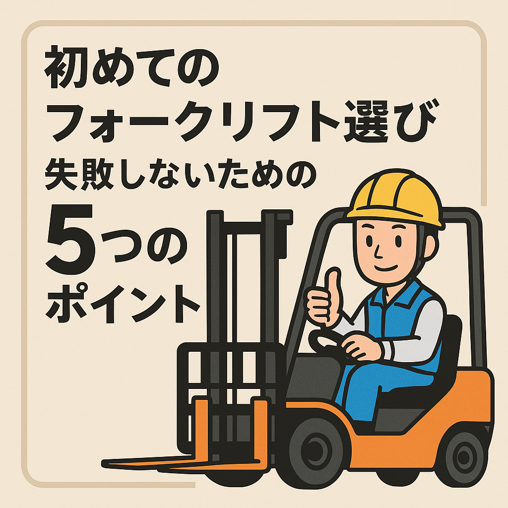 初めてのフォークリフト選び、失敗しないための5つのポイント