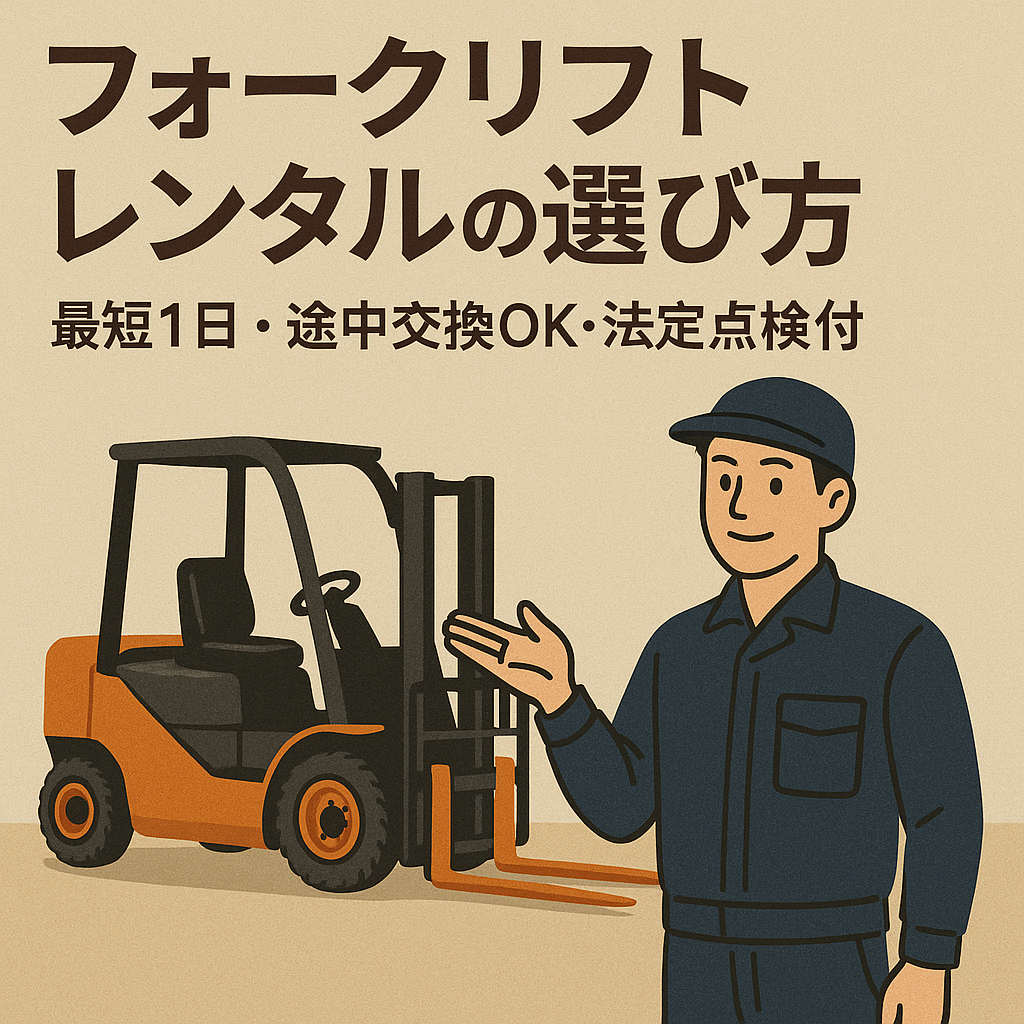 フォークリフト レンタルの選び方｜最短1日・途中交換OK・法定点検付【2025年版】