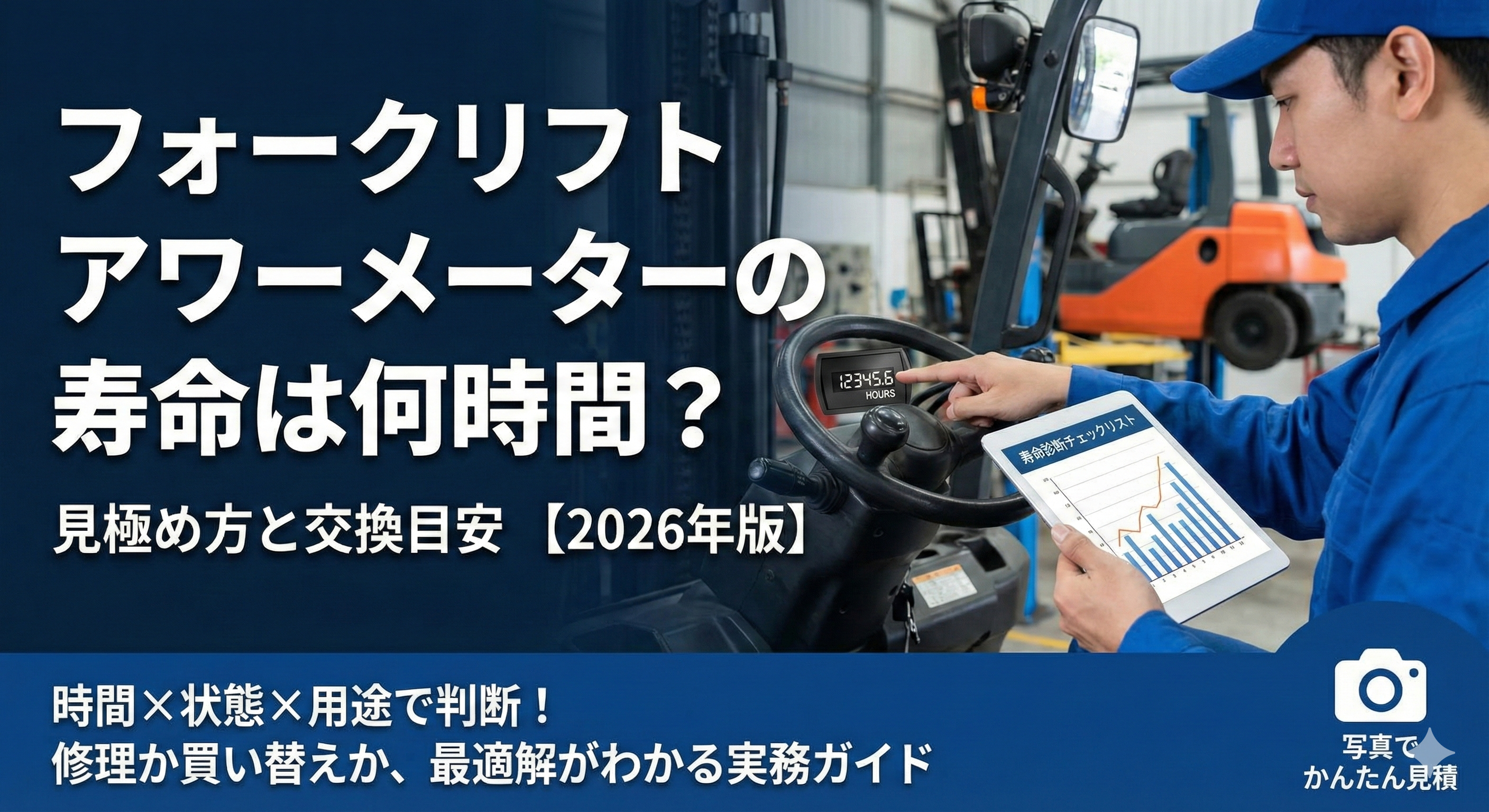 フォークリフトのアワーメーターの寿命は何時間?見極め方と交換目安【2026年版】